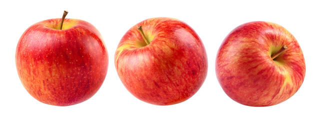 Collection of red apple isolated on white. Clipping path. (photo image with retouching process)