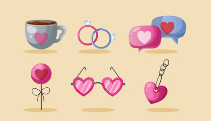 valentine's day love element illustration