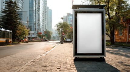 Empty Outdoor Advertising Billboard in Urban Setting