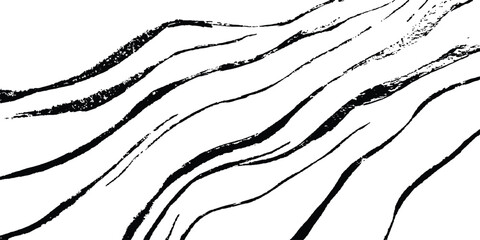 Black wavy horizontal lines isolated white background. Abstract wavy lines on transparent background.  modern black wave line Vector illustration.	