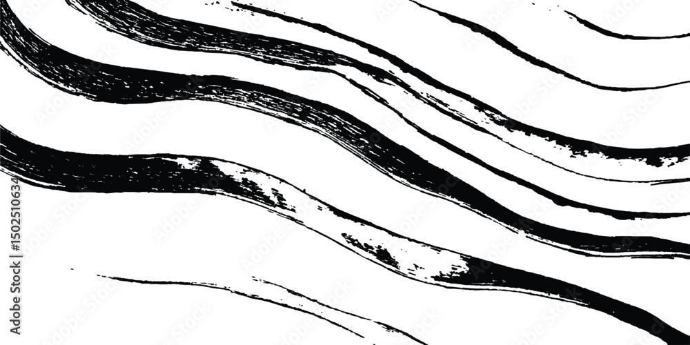 Poster black wavy horizontal lines isolated white background. abstract wavy lines on transparent background