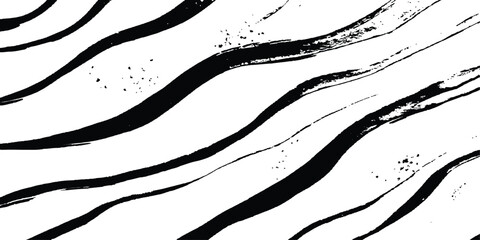 Black wavy horizontal lines isolated white background. Abstract wavy lines on transparent background.  modern black wave line Vector illustration.	