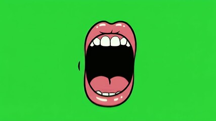 Open mouth illustration against green background - Powered by Adobe