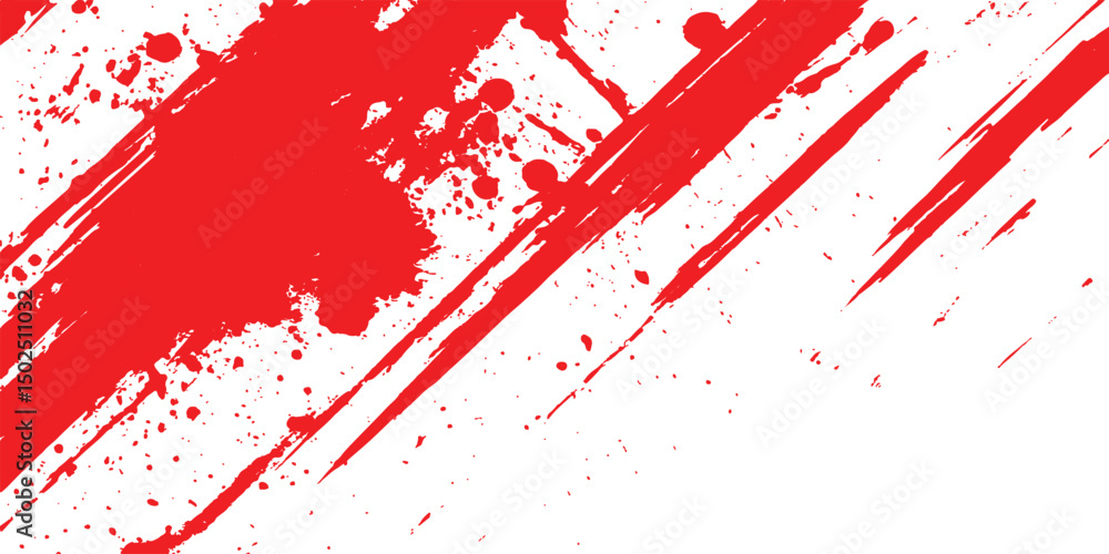 Aufkleber vector red grunge texture white transparent background. vector abstract style red paintbrush design 