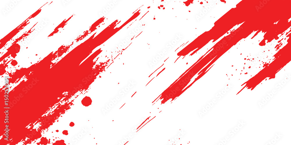 Aufkleber vector red grunge texture white transparent background. vector abstract style red paintbrush design 