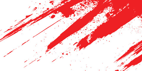 Vector red grunge texture white transparent background. Vector abstract style red paintbrush design banner templates. 