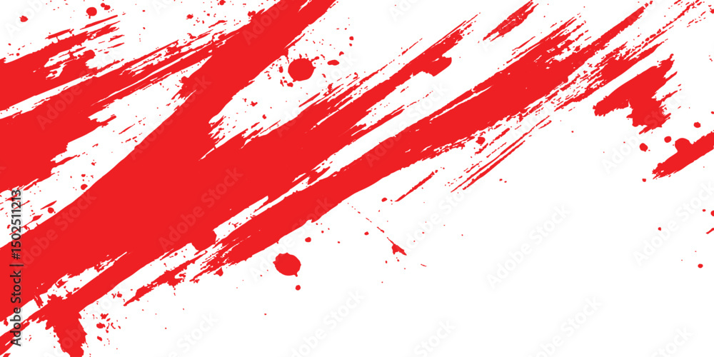 Aufkleber vector red grunge texture white transparent background. vector abstract style red paintbrush design 