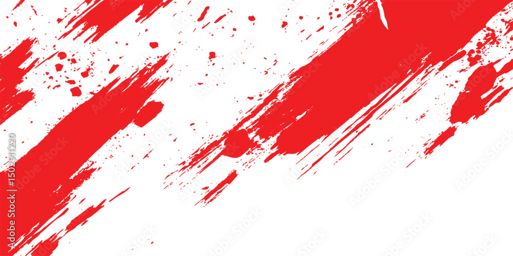 Aufkleber vector red grunge texture white transparent background. vector abstract style red paintbrush design 