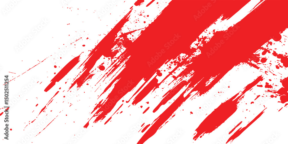 Aufkleber vector red grunge texture white transparent background. vector abstract style red paintbrush design 