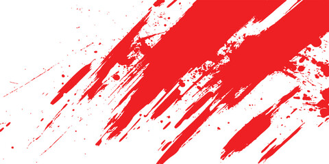 Vector red grunge texture white transparent background. Vector abstract style red paintbrush design banner templates. 