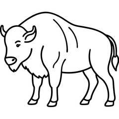 Polar Bison line art vector