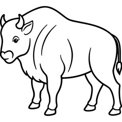 Polar Bison line art vector
