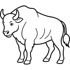 Polar Bison line art vector