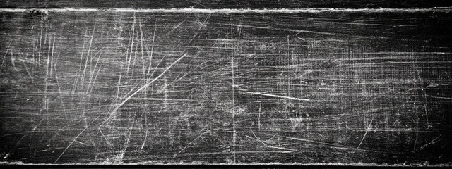 A close-up of a dark, textured surface with a fine network of scratches