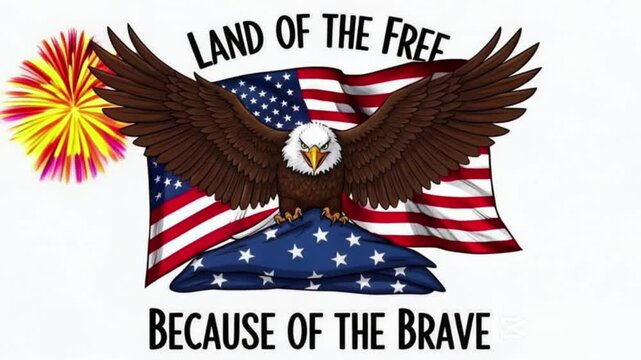 American flag and eagle vector illustration, a patriotic USA symbol and vintage freedom design for flag day