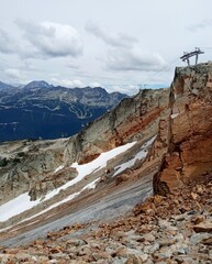 Top station of Peak Chair on Whistler mountain, British Columbia, Canada