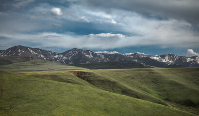 mountain landscape with clouds