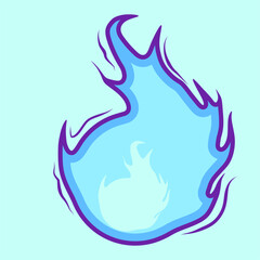 Stylized Blue Flame Illustration, Modern illustration of a stylized blue flame