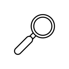 Vector magnifying glass icon, Black search icon.