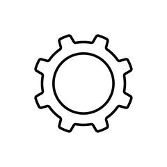 Wheel icon vector illustration. The gear on isolated background. Cogwheel sign concept.
