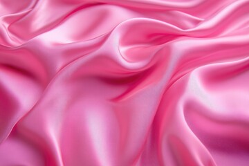 Fototapeta premium Pink silk fabric drapes in soft folds