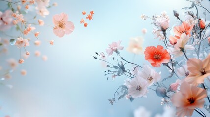 Dreamy Pastel Floral Background with Delicate Spring Flowers flowers floral spring delicate pastel