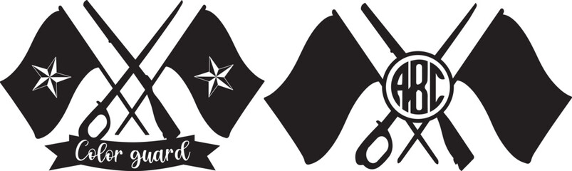 Color guard vector, Clipart, Silhouette, Vector, icons, illustration, design.