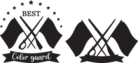 Color guard vector, Clipart, Silhouette, Vector, icons, illustration, design.