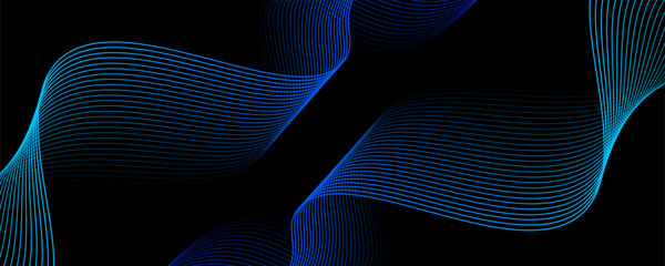 Abstract blue smooth waves on white background.Vector illustration.