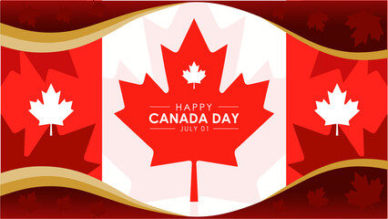 Happy Canada Day background template with maple leaf. use for background, banner, placard, card, poster design. celebrating Canada independence day banner.