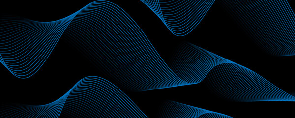 Abstract blue smooth waves on white background.Vector illustration.