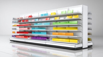 Colorful retail display shelving