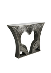 Ornate console table with heart cutout