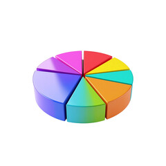 Obraz premium Colorful 3d pie chart data visualization graphic web on transparent background