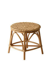Round light brown woven stool