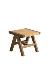 Simple square stool with woven seat