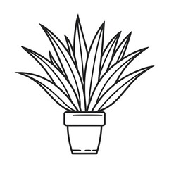 Potted plant, foliage, leafy houseplant, terracotta pot, indoor gardening, nature illustration.