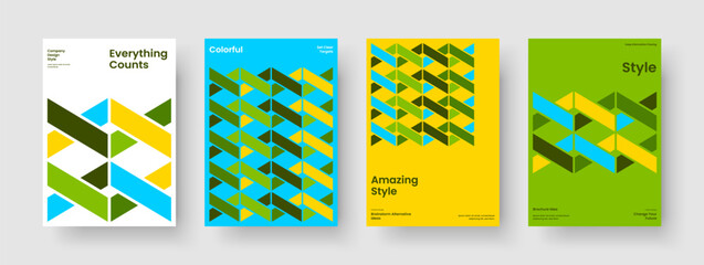 Fototapeta premium Abstract Brochure Design. Geometric Poster Layout. Isolated Flyer Template. Banner. Business Presentation. Book Cover. Report. Background. Newsletter. Catalog. Pamphlet. Leaflet. Journal. Magazine