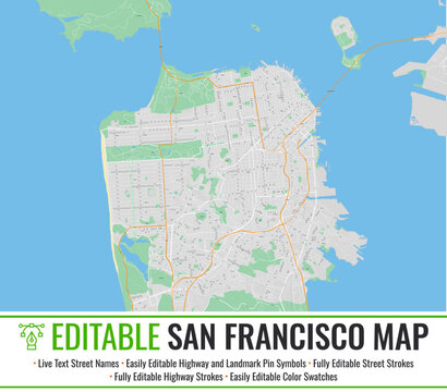 Editable San Francisco Map