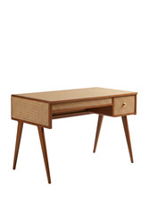 Wooden desk with woven top
