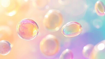 Colorful iridescent bubbles in soft focus.