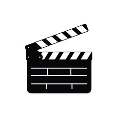 Classic Film Clapperboard Silhouette vector Art & Illustration