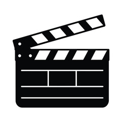 Obraz premium Classic Film Clapperboard Silhouette vector Art & Illustration