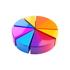 Obraz premium Colorful 3d pie chart data infographic presentation on transparent background