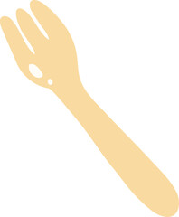 Fork Illustration, Elegant Kitchen Clipart, Minimal Culinary Art