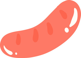 Sausage Illustration, Delicious Meat Clipart, Rustic Food Art