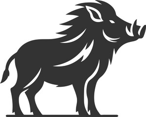 Drawing of a black boar vector silhouette
