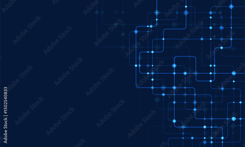 Poster circuit connect lines and dots. network technology and connection concept. decentralized network nod
