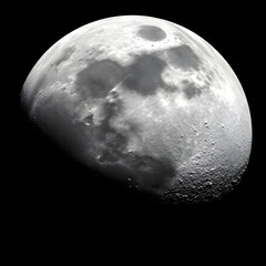 Obraz premium close-up of the moon reveals its rugged surface