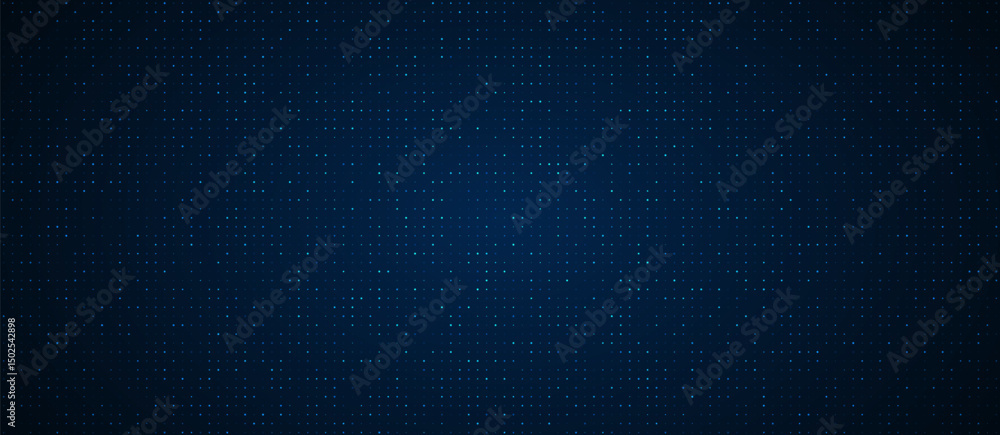 Poster digital technology background. digital data dot blue pattern pixel background